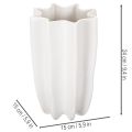 Keramikvase geriffelt 24 cm weiß für Trockenblumen und Kunstblumen | Floristik21.de