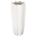 Floristik21 Keramik Blumenvase geriffelt Weiß 38cm für Trocken- und Kunstblumen