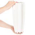 Keramik Blumenvase geriffelt Weiß 38cm für Trocken- und Kunstblumen | Floristik21.de