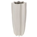 Floristik21 Keramikvase gerillt 38cm mattgrau Taupe für Trockenblumen