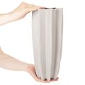 Keramikvase gerillt 38cm mattgrau Taupe für Trockenblumen | Floristik21.de