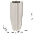 Keramikvase gerillt 38cm mattgrau Taupe für Trockenblumen | Floristik21.de