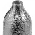 Deko Vase Metall Gehämmert Blumenvase Silber Ø9,5cm H41cm