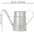 Verzinkte Deko Gießkanne Metall Grau Vintage-Look 1,7L H23cm für stilvolle Blumendeko & Pflanzgefäß | Floristik21.de