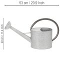 Vintage Gießkanne Metall Silbergrau Stilvolle Gartendeko Blumenvase L53cm H29cm | Floristik21.de