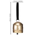 Goldene Dekoglocke mit schwarzem Samtband – Vintage Deko H15cm | Floristik21.de