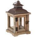 Floristik21 Vintage Laterne Dunkelbraun Holzlaterne 15×15cm H26cm