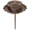 Floristik21 Vintage Spitzkerzenhalter zum Stecken Ø8,5cm H11,5cm 4St - Elegante Deko für Festlichkeiten und Interieur