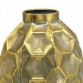 Floristik21 Vintage Vase Gold Blumenvase Vase Wabenoptik Ø22,5cm H31cm