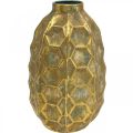 Floristik21 Vintage Vase Gold Blumenvase Vase Wabenoptik Ø23cm H39cm