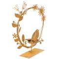 Floristik21 Vogel Deko Blumen Teelichthalter Rost Optik 24×27×6cm
