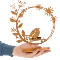 Vogel Deko Blumen Teelichthalter Rost Optik 24×27×6cm | Floristik21.de