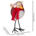 Deko Vogel-Figuren Set Holz Metall 11 cm Rot Weiß Schwarz Wintermotiv 4 Stück | Floristik21.de