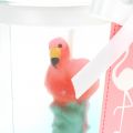 Floristik21 Windlichtglas mit Flamingo-Kerze 9cm