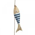 Floristik21 Maritime Deko Hänger Holzfische zum Hängen Dunkelblau L123cm