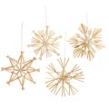 Floristik21 Handgemachte Strohsterne 8cm - Traditioneller Weihnachtsbaumschmuck - Set mit 12 Deko-Sternen