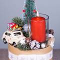 Floristik21 Weihnachts-Auto mit Paketen Rot L11cm