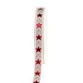 Floristik21 Weihnachtsband mit Sternen Creme 15mm 20m