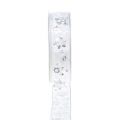 Floristik21 Weihnachtsband Weiß mit Schneeflocke Silber 25mm 20m