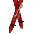 Floristik21 Weihnachtsbaumanhänger Ski Holz 21cm Rot 9St