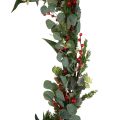 Floristik21 Weihnachtsgirlande Tannengirlande künstlich Eukalyptus Konifere Beerenzweig 160cm