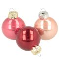 Floristik21 Weihnachtskugeln Glas 3cm Rot/Rosa 22 Stück