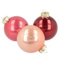 Floristik21 Weihnachtskugeln Glas 6cm Rot Rosa Set 24 Stück Innenbereich