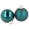 Floristik21 Weihnachtskugeln Glas 6cm Opalblau Matt und Glänzend 24er Set Innenbereich