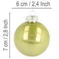 Bunte Christbaumkugeln Glas glänzend Ø 60mm 24 Stück Set | Floristik21.de