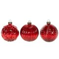 Weihnachtskugeln Glas Rot 8cm 12er-Set | Floristik21.de
