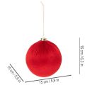Weihnachtskugel Rot 15 cm Samtüberzug Aufhänger 3 Stück | Floristik21.de