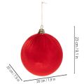 Weihnachtskugel Rot Samtoptik Ø 20 cm 3er-Set für Innenräume | Floristik21.de