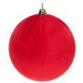 Floristik21 Weihnachtskugel Rot Samt Ø25cm Aufhänger 2 Stück Innenbereich