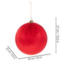 Weihnachtskugel Rot Samt Ø25cm Aufhänger 2 Stück Innenbereich | Floristik21.de