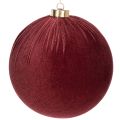 Floristik21 Weihnachtskugel aus Styropor Weinrot mit Samtüberzug 15 cm 3er-Set