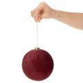 Weihnachtskugel aus Styropor Weinrot mit Samtüberzug 15 cm 3er-Set | Floristik21.de
