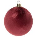 Floristik21 Weihnachtskugel Samtoptik Rot 20 cm aus Styropor mit Textilüberzug 3er-Set