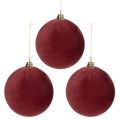 Weihnachtskugel Samtoptik Rot