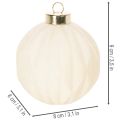 Weihnachtskugel-Set Kunststoff Cremeweiß Strukturiert 8cm 12 Stück | Floristik21.de