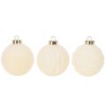 Weihnachtskugel-Set Kunststoff Cremeweiß Strukturiert 8cm 12 Stück | Floristik21.de