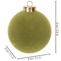 Christbaumkugeln Kunststoff Moosgrün Samtoptik Struktur-Mix Ø 8 cm 12 Stück | Floristik21.de