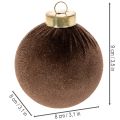 Weihnachtskugel 8cm Samtoptik Mix Cremeweiß Beige Braun 12er Set Innenbereich | Floristik21.de
