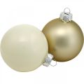 Christbaumkugel-Mix, Weihnachtsdeko, Mini-Baumschmuck Weiß/Perlmutt H4,5cm Ø4cm Echtglas 24 St | Floristik21.de