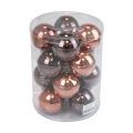 Weihnachtskugeln Glas Braun Mix Baumkugeln Glanz Ø7,5cm 12St | Floristik21.de