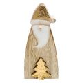 Floristik21 Weihnachtsmann Holz mit Tanne Gold 17cm