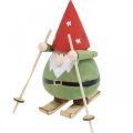 Wichtel auf Ski Deko Figur Holz Weihnachten Wichtelfigur H13cm