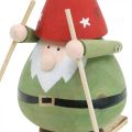 Floristik21 Wichtel auf Ski Deko Figur Holz Weihnachten Wichtelfigur H13cm