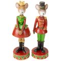 Floristik21 Weihnachtsmaus Figuren Set Rotgrün 14,5 cm – Charmante Weihnachtsdekoration