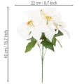 Kunstblume Weihnachtsstern Weiß 40cm Kunststoff und Kunstseide | Floristik21.de