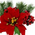 Floristik21 Weihnachtsstern im Topf Rot künstlich H11cm